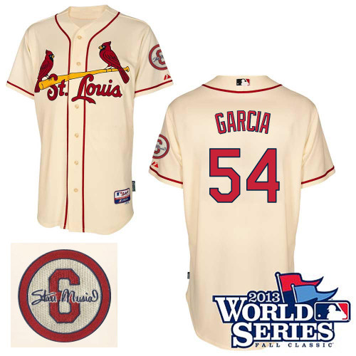 Jaime Garcia #54 MLB Jersey-St Louis Cardinals Men's Authentic Commemorative Musial 2013 World Series Baseball Jersey